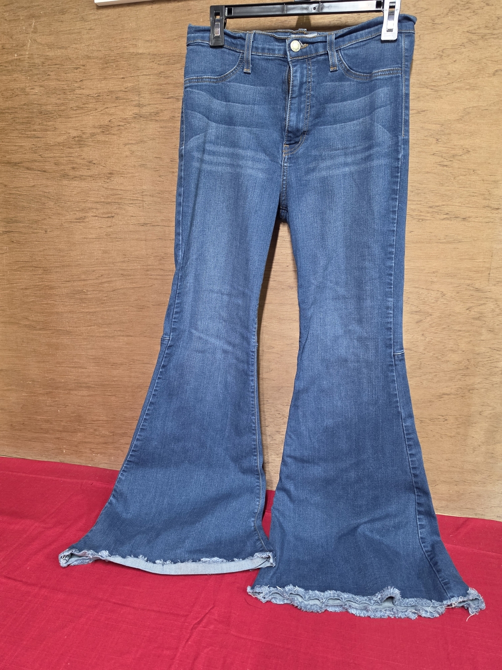 Judy Blue High-Rise Flare Jeans with Frayed Hem 13/31
